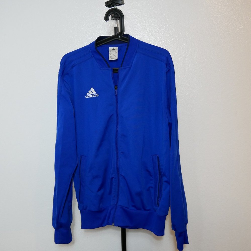 Adidas Bomber-collar Warmup/Track Jacket, Royal Blue, Medium